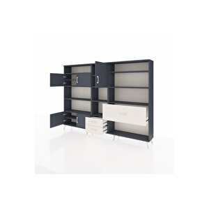 Arges Dolap 13 Raflı 3 Çekmeceli 5 Kapaklı 220x30x163 Antrasit-antrasit/aytaşı