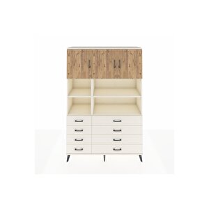 Hyperion Dolap 8 Raflı 8 Çekmeceli 3 Kapaklı 132x44x195 Aytaşı-çam/aytaşı