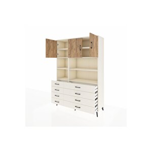 Hyperion Dolap 8 Raflı 8 Çekmeceli 3 Kapaklı 132x44x195 Aytaşı-çam/aytaşı