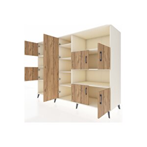 Kronos Dolap 10 Raflı 9 Kapaklı 220x59x163 Aytaşı-çam/aytaşı