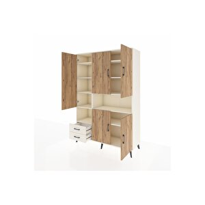 Hyperion Dolap 10 Raflı 2 Çekmeceli 5 Kapaklı 132x44x195 Aytaşı-çam/aytaşı