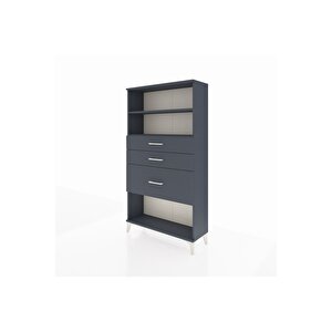 Arges Dolap 2 Raflı 3 Çekmeceli 88x30x163 Antrasit-antrasit