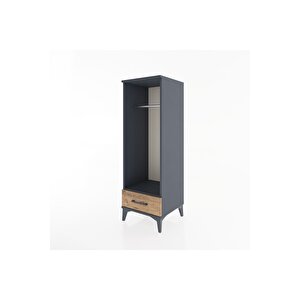 Hyperion Dolap Tek Raflı Tek Çekmeceli Tek Askılı 44x44x134 Antrasit-çam