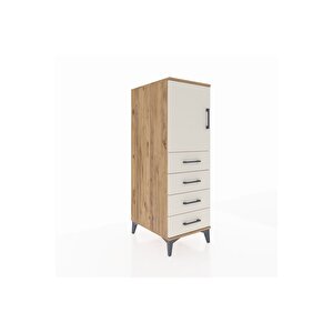 Kronos Dolap 2 Raflı 4 Çekmeceli Tek Kapaklı 44x59x134 Çam-aytaşı