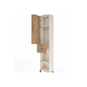 Arges Dolap 3 Raflı Tek Çekmeceli Tek Askılı 44x30x221 Aytaşı-çam