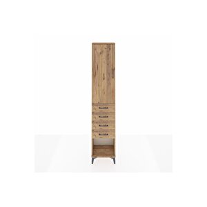 Arges Dolap 3 Raflı 4 Çekmeceli Tek Kapaklı 44x30x221 Çam-çam