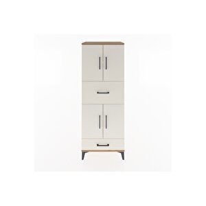 Hyperion Dolap 4 Raflı 2 Çekmeceli 4 Kapaklı 60x44x163 Çam-aytaşı