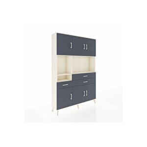 Arges Gardrop 9 Raflı 3 Çekmeceli 6 Kapaklı 132x30x195 Aytaşı-antrasit