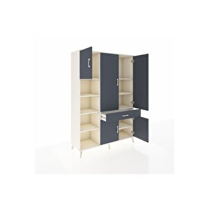 Hyperion Gardrop 8 Raflı Tek Çekmeceli 5 Kapaklı 132x44x195 Aytaşı-antrasit