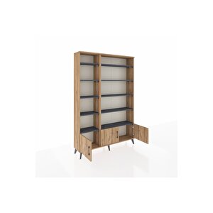 Arges Dolap 10 Raflı 3 Kapaklı 132x30x195 Çam-çam/antrasit