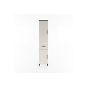 Hyperion Dolap 4 Raflı Tek Çekmeceli 2 Kapaklı 44x44x221 Antrasit-aytaşı