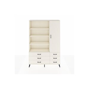 Arges Gardrop 8 Raflı 6 Çekmeceli Tek Kapaklı  132x30x195 Aytaşı-aytaşı