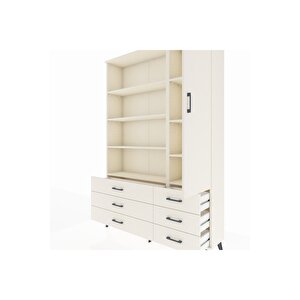 Arges Gardrop 8 Raflı 6 Çekmeceli Tek Kapaklı  132x30x195 Aytaşı-aytaşı