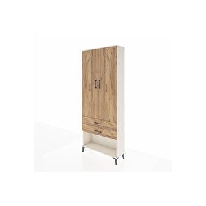 Arges Dolap 2 Raflı 2 Çekmeceli Tek Askılı 88x30x221 Aytaşı-çam