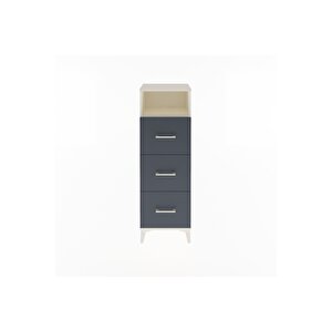 Arges Dolap Tek Raflı 3 Çekmeceli 44x30x134 Aytaşı-antrasit