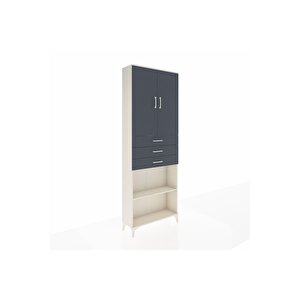 Arges Dolap 4 Raflı 3 Çekmeceli 2 Kapaklı 88x30x243 Aytaşı-antrasit