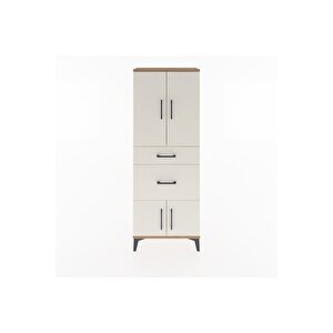 Arges Dolap 3 Raflı 2 Çekmeceli 4 Kapaklı 60x30x163 Çam-aytaşı