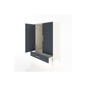 Hyperion Dolap Tek Raflı Tek Çekmeceli Tek Askılı 88x44x134 Aytaşı-antrasit