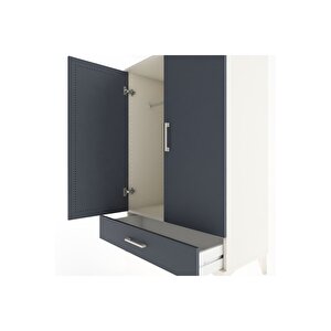 Hyperion Dolap Tek Raflı Tek Çekmeceli Tek Askılı 88x44x134 Aytaşı-antrasit