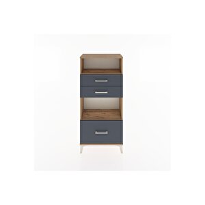Hyperion Dolap 2 Raflı 3 Çekmeceli 60x44x134 Çam-antrasit