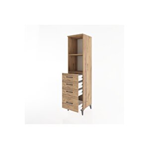 Hyperion Dolap 2 Raflı 4 Çekmeceli 44x44x182 Çam-çam