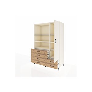 Kronos Dolap 7 Raflı 6 Çekmeceli Tek Kapaklı  132x59x195 Aytaşı-aytaşı/çam