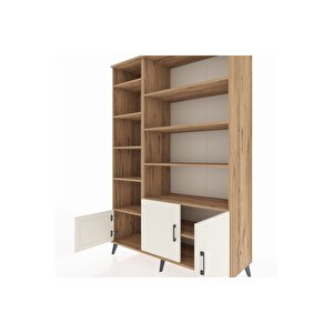 Hyperion Dolap 10 Raflı 3 Kapaklı 132x44x195 Çam-aytaşı/çam