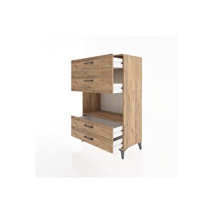 Hyperion Dolap Tek Raflı 4 Çekmeceli 88x44x134 Çam-çam