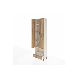 Arges Dolap 5 Raflı Tek Çekmeceli Tek Askılı 60x30x221 Aytaşı-çam