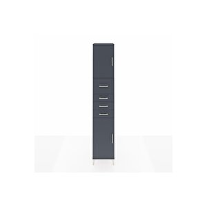 Hyperion Dolap 3 Raflı 4 Çekmeceli 2 Kapaklı 44x44x243 Antrasit-antrasit