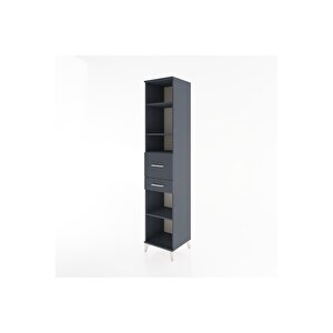 Hyperion Dolap 4 Raflı 2 Çekmeceli 44x44x221 Antrasit-antrasit