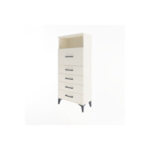 Arges Dolap Tek Raflı 5 Çekmeceli 60x30x134 Aytaşı-aytaşı