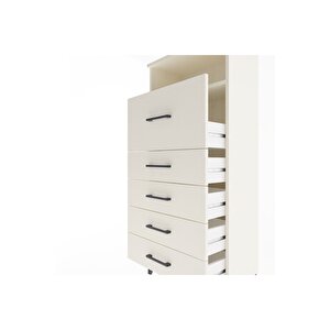 Arges Dolap Tek Raflı 5 Çekmeceli 60x30x134 Aytaşı-aytaşı