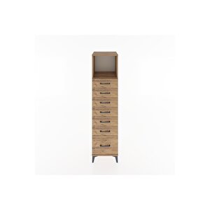 Hyperion Dolap Tek Raflı 7 Çekmeceli 44x44x182 Çam-çam