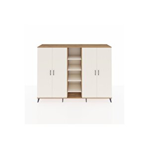 Hyperion Dolap 12 Raflı 4 Kapaklı 220x44x163 Çam-aytaşı