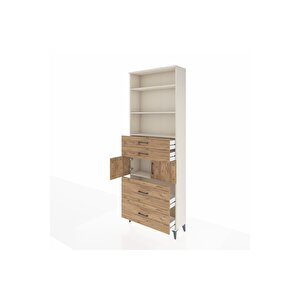 Arges Dolap 4 Raflı 4 Çekmeceli 2 Kapaklı 88x30x243 Aytaşı-çam