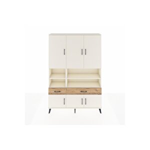 Arges Dolap 8 Raflı 2 Çekmeceli 6 Kapaklı 132x30x195 Aytaşı-aytaşı/çam