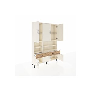 Arges Dolap 8 Raflı 2 Çekmeceli 6 Kapaklı 132x30x195 Aytaşı-aytaşı/çam