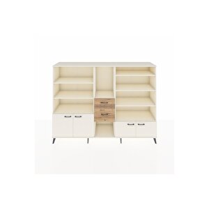 Hyperion Dolap 10 Raflı 2 Çekmeceli 4 Kapaklı 220x44x163 Aytaşı-aytaşı/çam