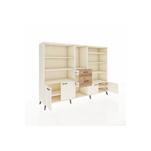 Hyperion Dolap 10 Raflı 2 Çekmeceli 4 Kapaklı 220x44x163 Aytaşı-aytaşı/çam