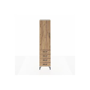 Hyperion Dolap 3 Raflı 4 Çekmeceli Tek Kapaklı 44x44x195 Aytaşı-çam