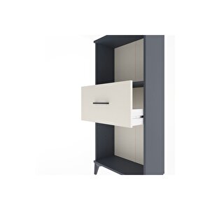 Arges Dolap Tek Raflı Tek Çekmeceli 60x30x134 Antrasit-aytaşı