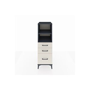 Kronos Dolap 2 Raflı 3 Çekmeceli 44x59x134 Antrasit-aytaşı