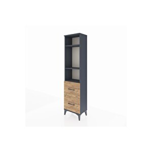 Arges Dolap 3 Raflı 2 Çekmeceli 44x30x182 Antrasit-çam