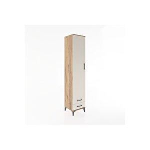 Hyperion Dolap 3 Raflı 2 Çekmeceli Tek Askılı 44x44x221 Çam-aytaşı