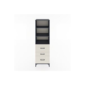 Hyperion Dolap 3 Raflı 3 Çekmeceli 60x44x195 Antrasit-aytaşı