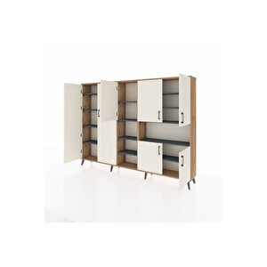 Arges Dolap 13 Raflı 7 Kapaklı 220x30x163 Çam-aytaşı/antrasit