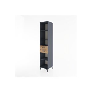 Hyperion Dolap 4 Raflı 2 Çekmeceli 44x44x221 Antrasit-çam