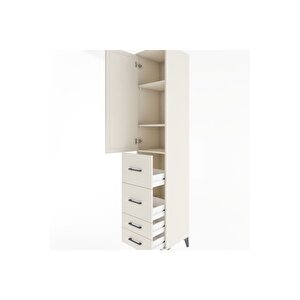 Hyperion Dolap 3 Raflı 4 Çekmeceli Tek Kapaklı 44x44x221 Aytaşı-aytaşı