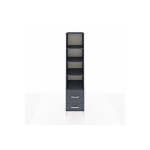 Hyperion Dolap 4 Raflı 2 Çekmeceli 44x44x195 Antrasit-antrasit